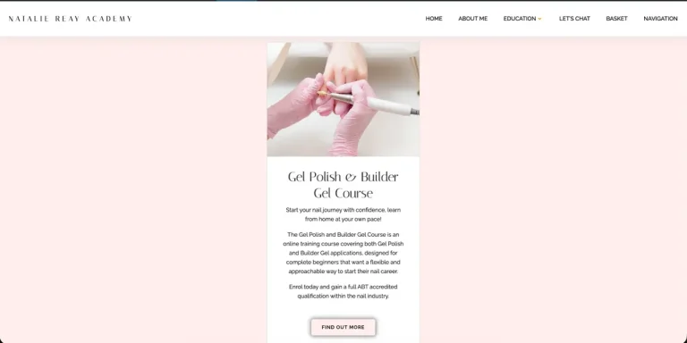 A course page from the same nail academy website